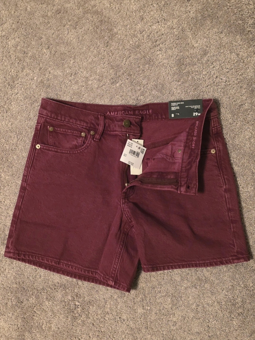 American Eagle Outfitters Women's Burgundy Denim Shorts